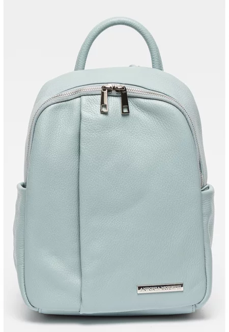 Кожена раница с регулиращи се презрамки - Ледено синьо