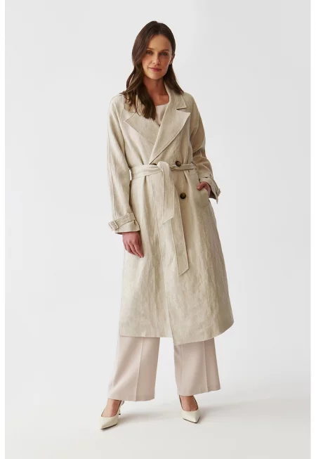 Ленен тренч Airy - Крем