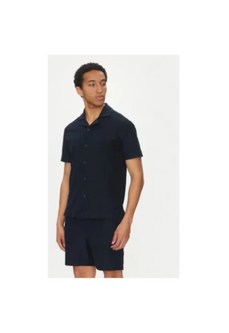 Мъжка риза  10019312 30045553 - памук - тъмносиня - Тъмносин