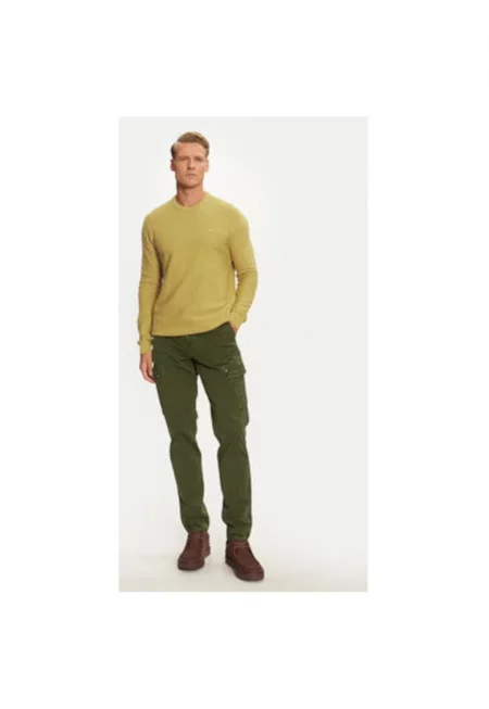 Мъжки пуловер -  304464539 - Памук - Жълт