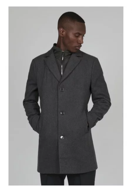Мъжко палто -  90057 - Вълна - Сиво