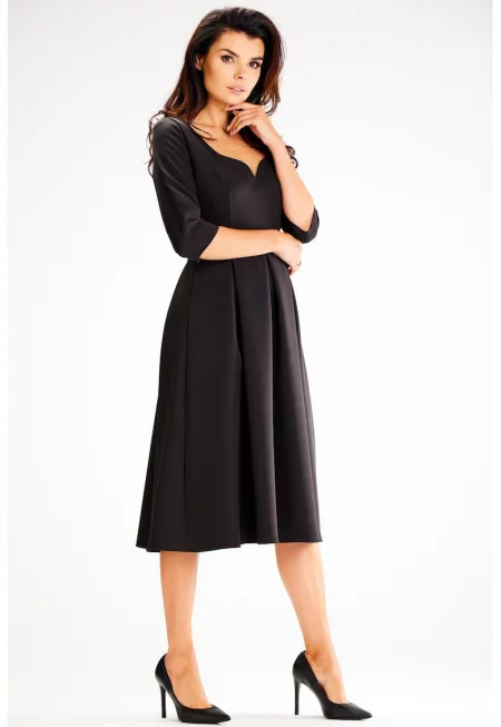 Миди рокля с три четвърти ръкав A598