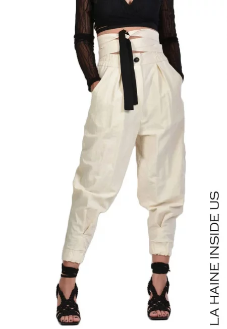 -отомански широки панталони - от памук - Бежов