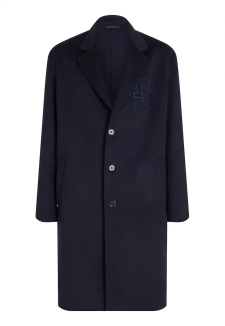 Палто с вълна с лого