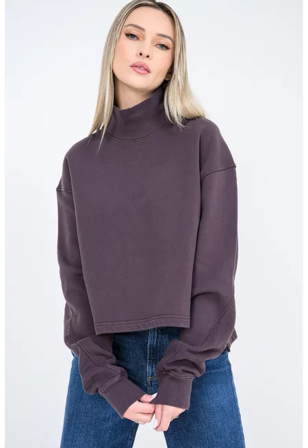 Памучно поло Isra - Тъмнокафяв