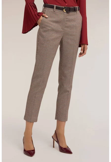 Панталон с десен - Черен/Светлокафяв