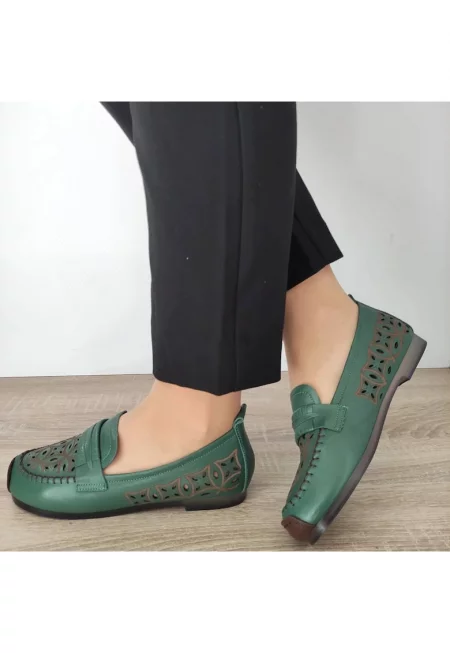 Перфорирани обувки Дамски  Lqn03 Green - Зелено