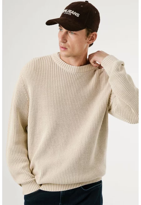 Плетен памучен пуловер