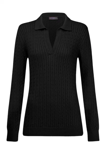 Плетен слим пуловер