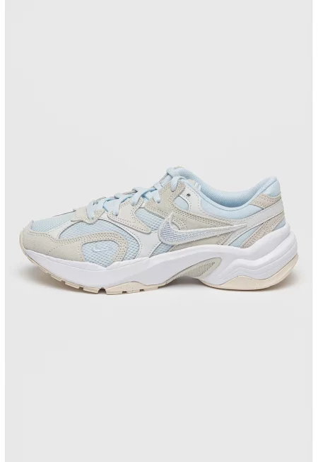 Полускосени спортни обувки AL8 с мрежа - Пепеляво сиво/Бледозелен/Бял