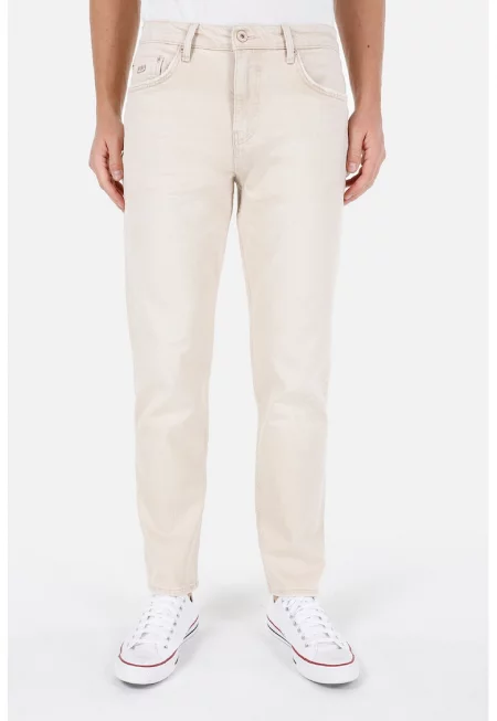 Прави дънки с 5 джоба - Мръснобял