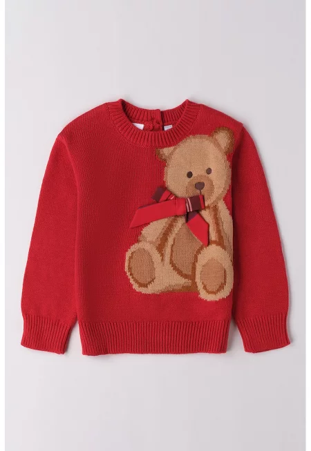 Пуловер с шарка на плюшено мече