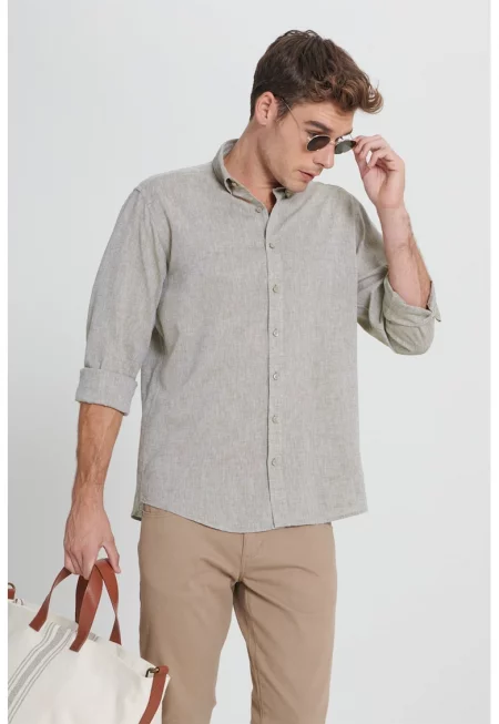 Риза с лен със свободна кройка