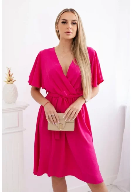 Рокля с колан на талията - Един размер