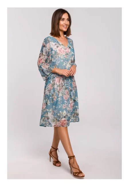 Шифонена рокля с паднала талия - модел 4