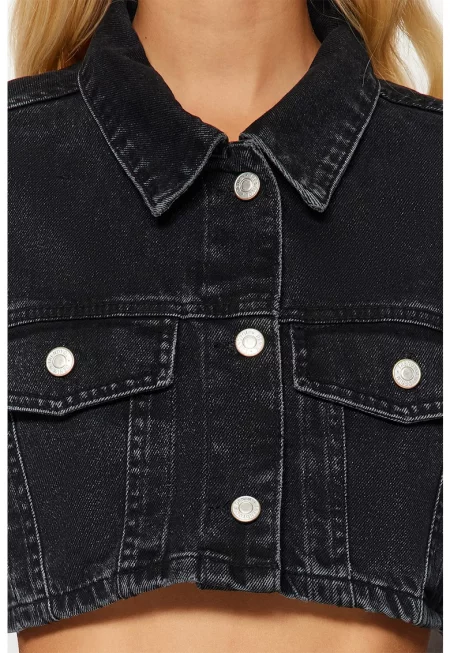 Скъсено дънково яке