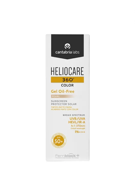 Слънцезащитен гел за лице Cantabria Heliocare 360º SPF50+ Pearl - С цветни пигменти и матиращ ефект - Оil-free - 50 мл