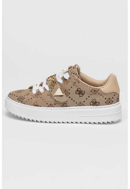 Спортни обувки с монограми - Златист/Бежов