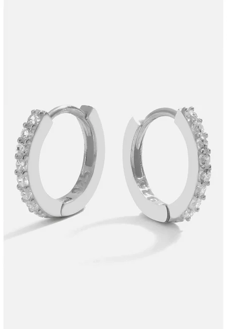 Сребърни обеци с циркони