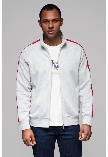 Суитшърт с цип и странични джобове