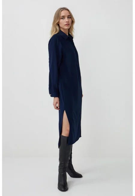 Свободна миди рокля - Тъмносин