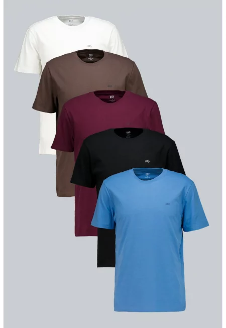 Тениска - 5 броя - Бордо/Черен/Бял