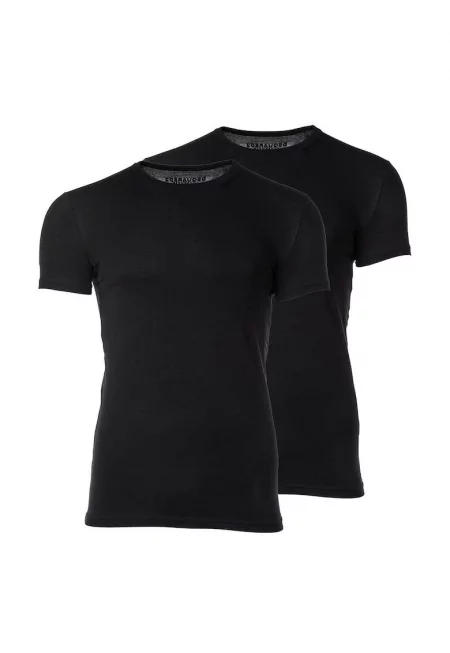 Тениска с овално деколте - 2 броя - Черен