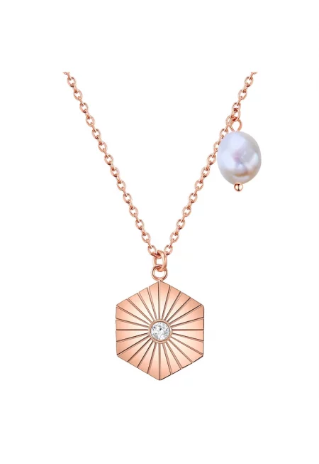 Висулка с 14К позлата - кристали и перла