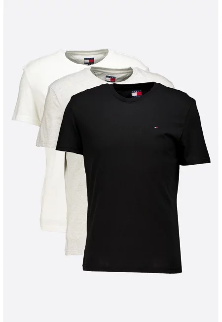 Вталена тениска - 3 броя - Бял/Черен/Сив