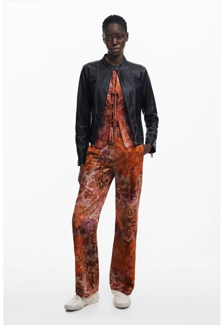 Яке от еко кожа с цип - Черен