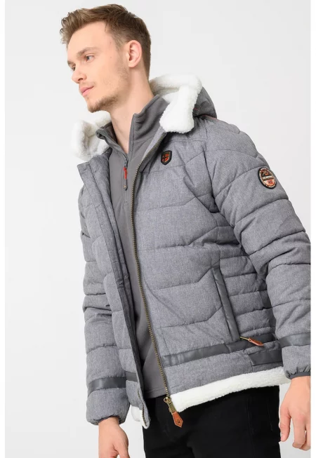 Зимно яке Areystock с джобове встрани - Светло сив