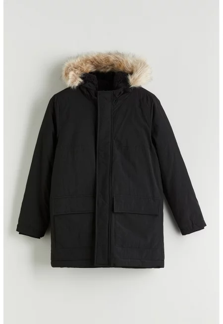 Зимно яке с еко пух - Черен