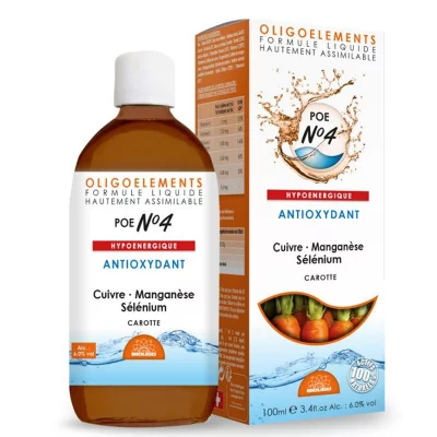 Антиоксидант - Мед, Манган, Селен, Витамин А и Е + екстракт от морков POE N°4, 100 ml