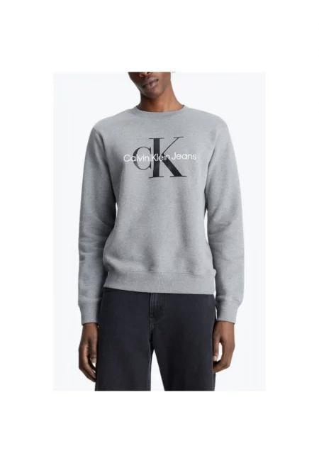 Bluza barbati cu logo din bumbac Regular Fit gri