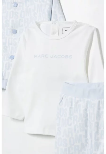 Блуза и панталон - 3 части - Бял/Пастелносин