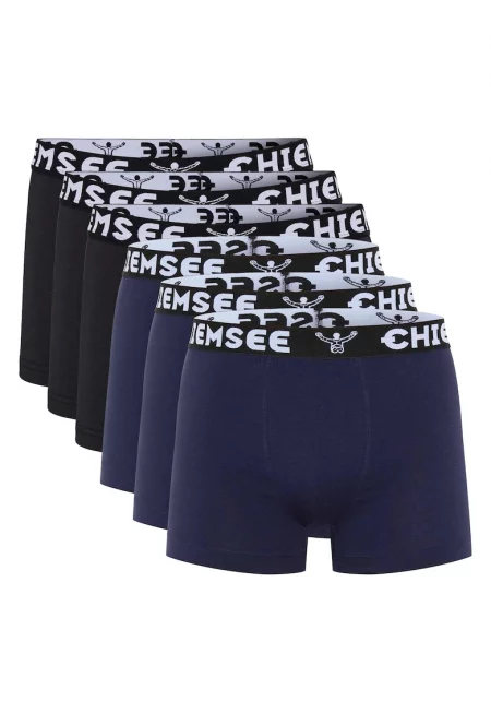 Боксерки с лого на талията - 6 чифта - Черен/Тъмносин