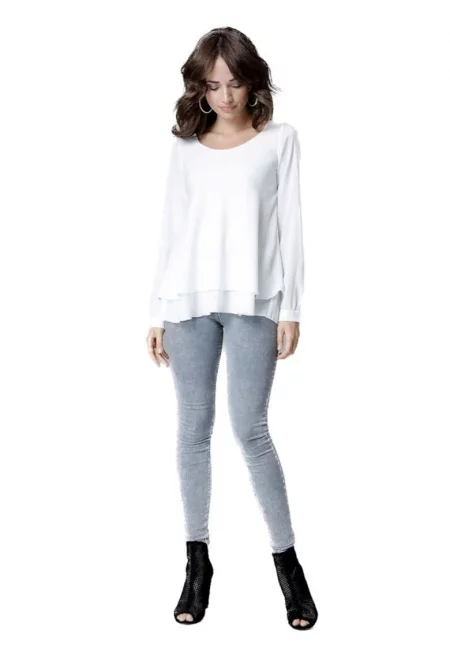 Бяла дамска блуза  Auckes L020 - Бял