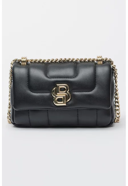 Чанта през рамо Icon от еко кожа с презрамка с верижка - Черен