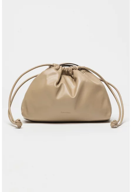 Чанта през рамо с връзка - Сиво-бежов