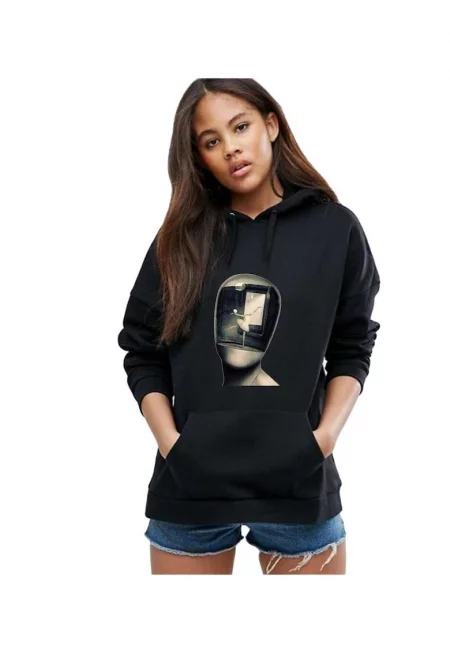 Черна дамска качулка - Dali - The Globe