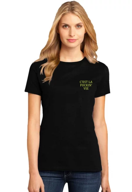 Черна дамска тениска - C'est la vie