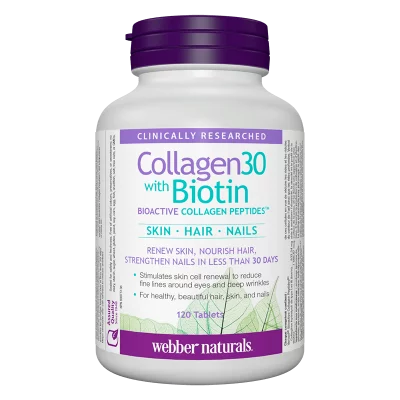 Collagen30® with Biotin / Колаген (биоактивни колагенови пептиди) с биотин, 120 таблетки