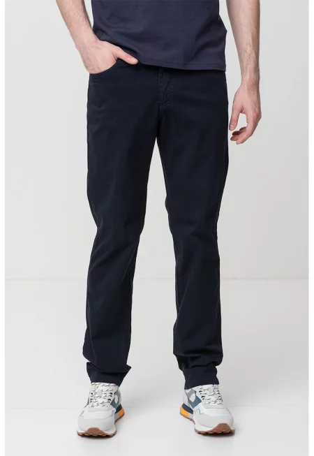 Дълъг едноцветен панталон - Тъмносин