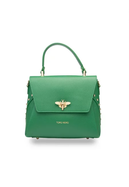 Дамска чанта от естествена кожа Olivia - Зелен