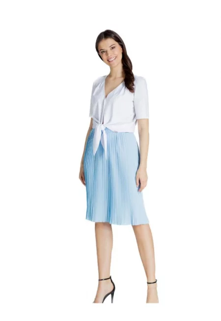 Дамска миди пола - Ленитиф - Ярпен - светло синя - Светлосин