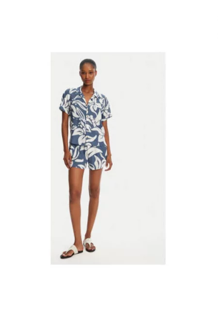 Дамска риза  TAYLOR FLOREAL - Вискоза/Лен - Син