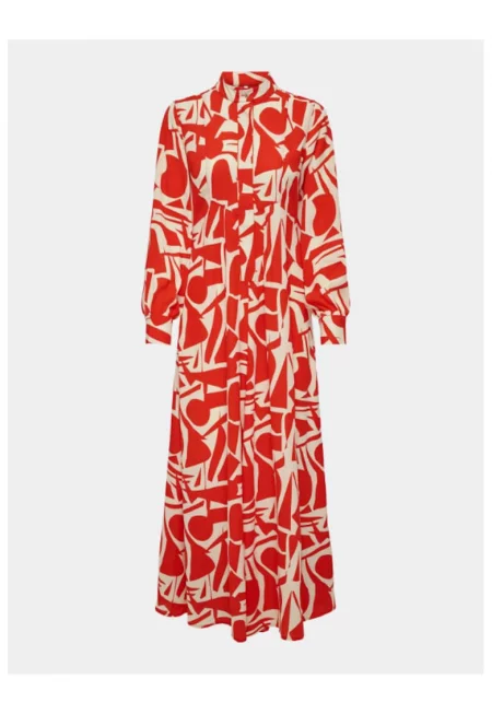 Дамска рокля -  303602888 - Полиестер - Червена - Червен
