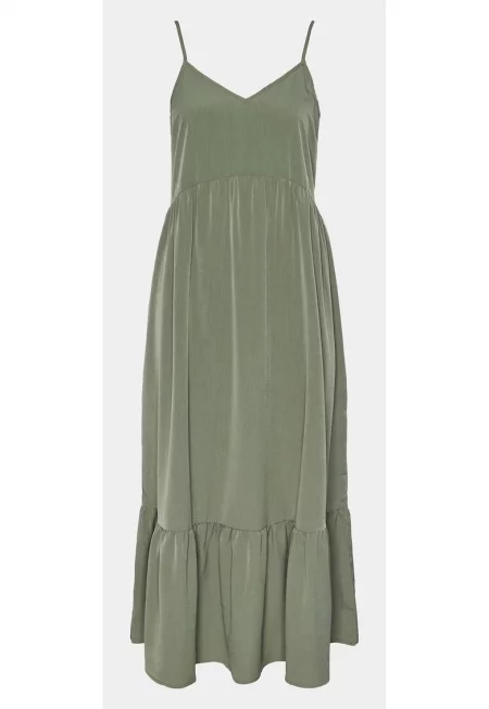 Дамска рокля - Части - 303434656 - Зелена - Полиестер