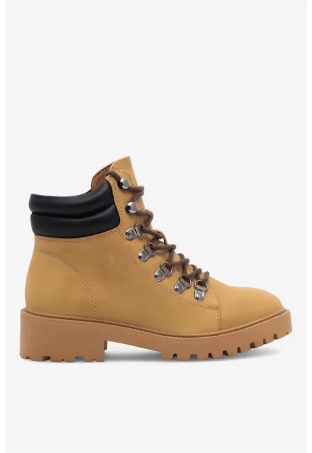 Дамски боти  5905588190608 - Синтетични - Кафяв