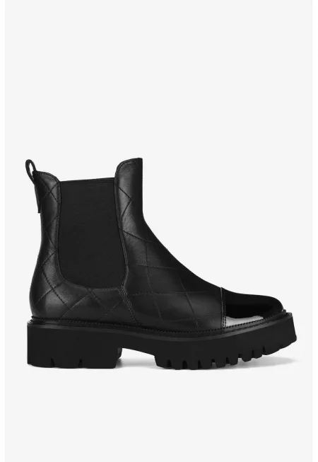 Дамски боти  5905588955917 - Естествена кожа - - Черен